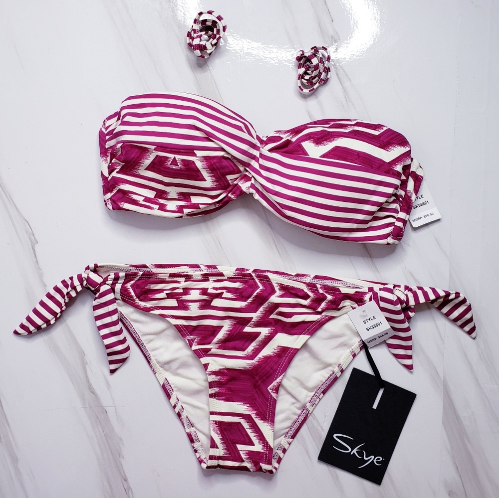 SKYE 2 PC Set Swimsuit Bikini Top And Bottom Small